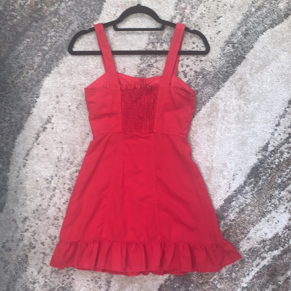 SIZE XS ZARA RED RUFFLE DRESS - Picture 6 of 8